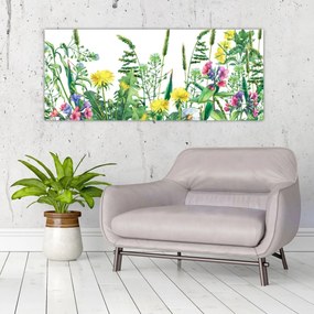 Tablou - Flori de pajiște pictate (120x50 cm)