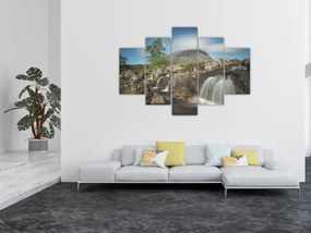 Tablou cu cascadele și munți (150x105 cm)