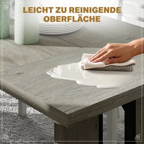 HOMCOM Masă de bucătărie în stil industrial pentru maxim 8 persoane Gri | Aosom Romania