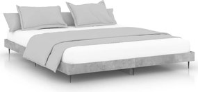 vidaXL Cadru de pat, gri beton, 160x200 cm, lemn prelucrat