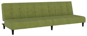 337371 vidaXL Canapea extensibilă cu 2 locuri, verde deschis, catifea