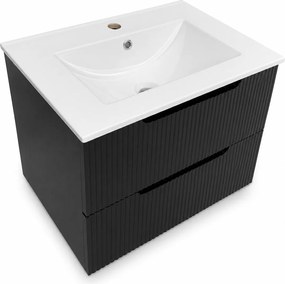 Corp Mobilier Baie Suspendat 60 cm Riflat – Nero (Negru)