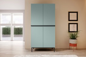 Dulap Nicole 100 cm dormitor- salvie MDF / picioare negre