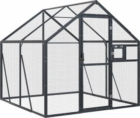 vidaXL Volieră de păsări, antracit, 1,79x2x1,85 m, aluminiu
