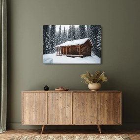 Tablou - Cabană acoperită de zăpadă (90x60 cm)