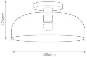 Alora Mood ALM-SYLVIA-SF-BK-CL - Plafonieră SYLVIA 1xE27/60W/230V, neagră