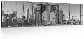 Tablou podul Manhattan în New York alb-negru