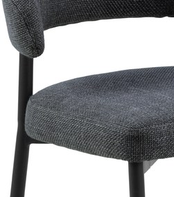 MAZZONI EXPORT IRIS Antracit [Gri închis] (material Basel 19) - SCAUN MODERN TAPIȚAT PENTRU SALON/SUFRAGERIE LOFT