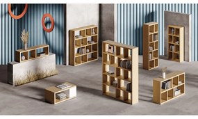 Bibliotecă în culoare naturală cu aspect de lemn de stejar 150x83 cm Berlin – TemaHome