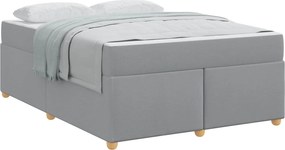 vidaXL Cadru de pat cu saltea Gri deschis 140 x 200 cm țesătură