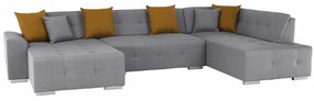 Canapea, gri/muştar, model dreapta, BELLIS U