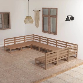 3076142 vidaXL Set mobilier de grădină, 9 piese, lemn masiv de pin