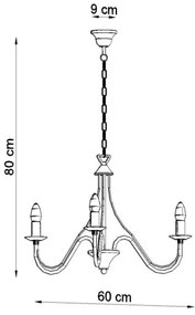 Lustră pe lanț MINERWA 3 3xE14/40W/230V alb