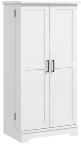 HOMCOM Bufet bucătărie dulap de bucătărie 5 niveluri cu uși și rafturi reglabile 60l x 40P x 120H cm aspect lemn crem | Aosom Romania