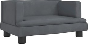 vidaXL Canapea pentru copii, gri închis, 60x40x30 cm, catifea