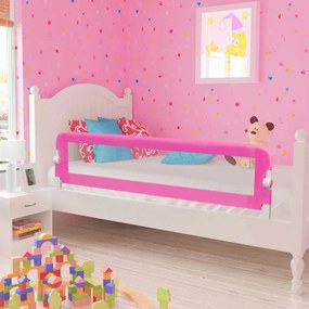 Balustrada de protectie pat copii, 2 buc., roz, 150x42 cm 2, Roz, 150 x 42 cm