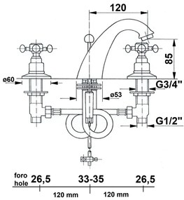 Baterie aurie pentru chiuvetă Antea – Sapho