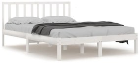 3105042 vidaXL Cadru de pat mic dublu, alb, 120x190 cm, lemn masiv de pin