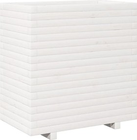 vidaXL Jardinieră de grădină, alb, 70x40x72,5 cm, lemn masiv de pin