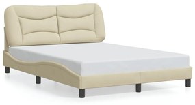 3207770 vidaXL Cadru de pat cu tăblie, crem, 140x190 cm, textil