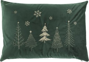 Față de pernă decorativă, din bumbac, cu broderie motiv iarnă, 35x50 cm, „Aix"