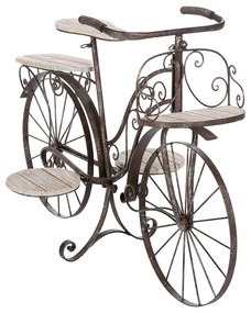 Suport pentru plante bicicleta decorativa Bicycle maro fier forjat 97x46x64cm