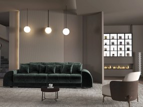 Canapea extensibilă dumonde cu 2 lăzi de depozitare si sezut confortabil din spuma high-density, Verona Euphoria Green 310x100 cm