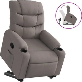 vidaXL Fotoliu rabatabil cu ridicare pe verticală, gri taupe, textil