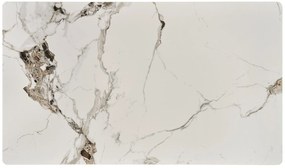 Masă de sufragerie Emilo 140 (marmură albă + negru) (pentru 6 persoane). 1092388