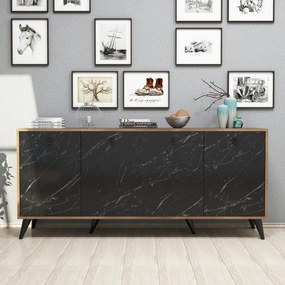 Consola Elite 1618 Walnut-Negru Marble