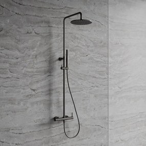 Coloana de dus cu baterie monocomanda Omnires Y finisaj grafit periat