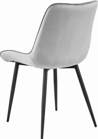 Scaun din catifea BERA gri deschis cu picioare negre