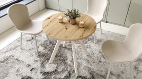 Mazzoni ALMO 80 Stejar Artisan/picioare bej - MASĂ ROTUNDĂ CU PICIOARE Y LOFT/INDUSTRIAL PENTRU BUCĂTĂRIE LIVING SAU SUFRAGERIE