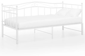 Cadru pat canapea extensibila, alb, 90x200 cm, metal Alb