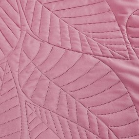 Cuvertura de pat roz cu model LEAVES Dimensiune: 220 x 240 cm