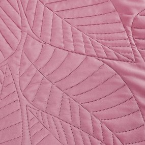 Cuvertura roz pentru pat cu model LEAVES Dimensiune: 200 x 220 cm