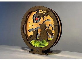 Li-Go 23634/DUB2 - Lampă de masă decorativă LED reglabilă, LED/12W/230V, 20x22 cm, finisaj stejar