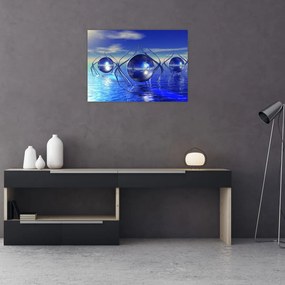 Tablou pe sticlă cu abstracție - apa (70x50 cm)
