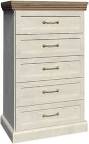 Comoda cu sertare ROYAL KS5, pin nordic/stejar salbatic, PAL melaminat