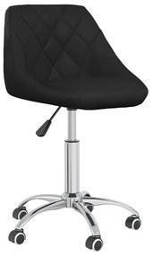 vidaXL Scaun de bucătărie pivotant, negru, piele ecologică