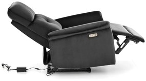Fotoliu recliner Semir velvet negru H108 cm