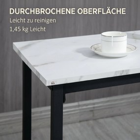 HOMCOM Set Masă și 2 Scaune de Bar din PAL, MDF și Oțel, 100x40x90 cm, Alb și Negru | Aosom Romania