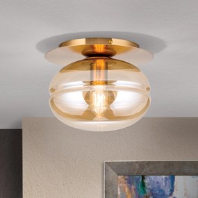 Plafoniera vintage design decorativ RICHARD auriu/amber