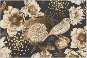 Tablou - Flori aurii pe fundal întunecat (90x60 cm)