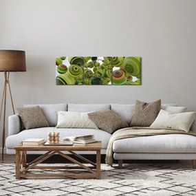 Tablou cu bile în dungi (cu ceas) (90x30 cm)