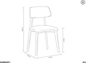 Scaun de dining negru din lemn masiv Niu – Makamii