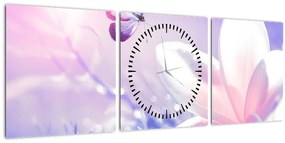 Tablou - Fluture lângă floare (cu ceas) (90x30 cm)