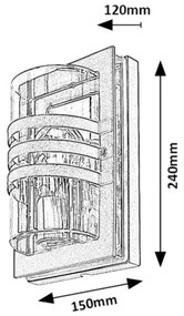 Aplică de exterior ORLOVA 1xE27/40W/230V IP44 Rabalux 7244