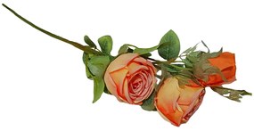 Trandafir artificial Velvet 90cm, Portocaliu