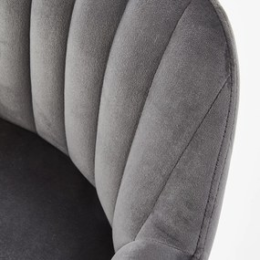 Scaun bar catifea H-93 gri inchis - H 98 cm